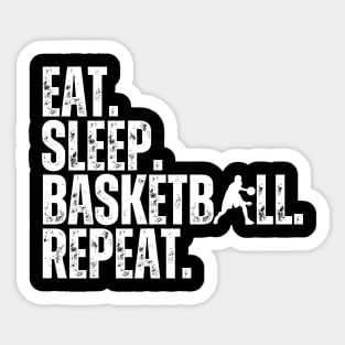 Eat Sleep Basketball Repeat Retro Vintage Boy Kid Men Women Sticker